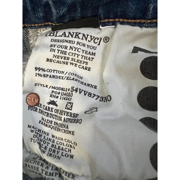 NWT BLANKNYC Size 27 Button Fly Raw Hem Long Denim Shorts MSRP $78 - Picture 8 of 10